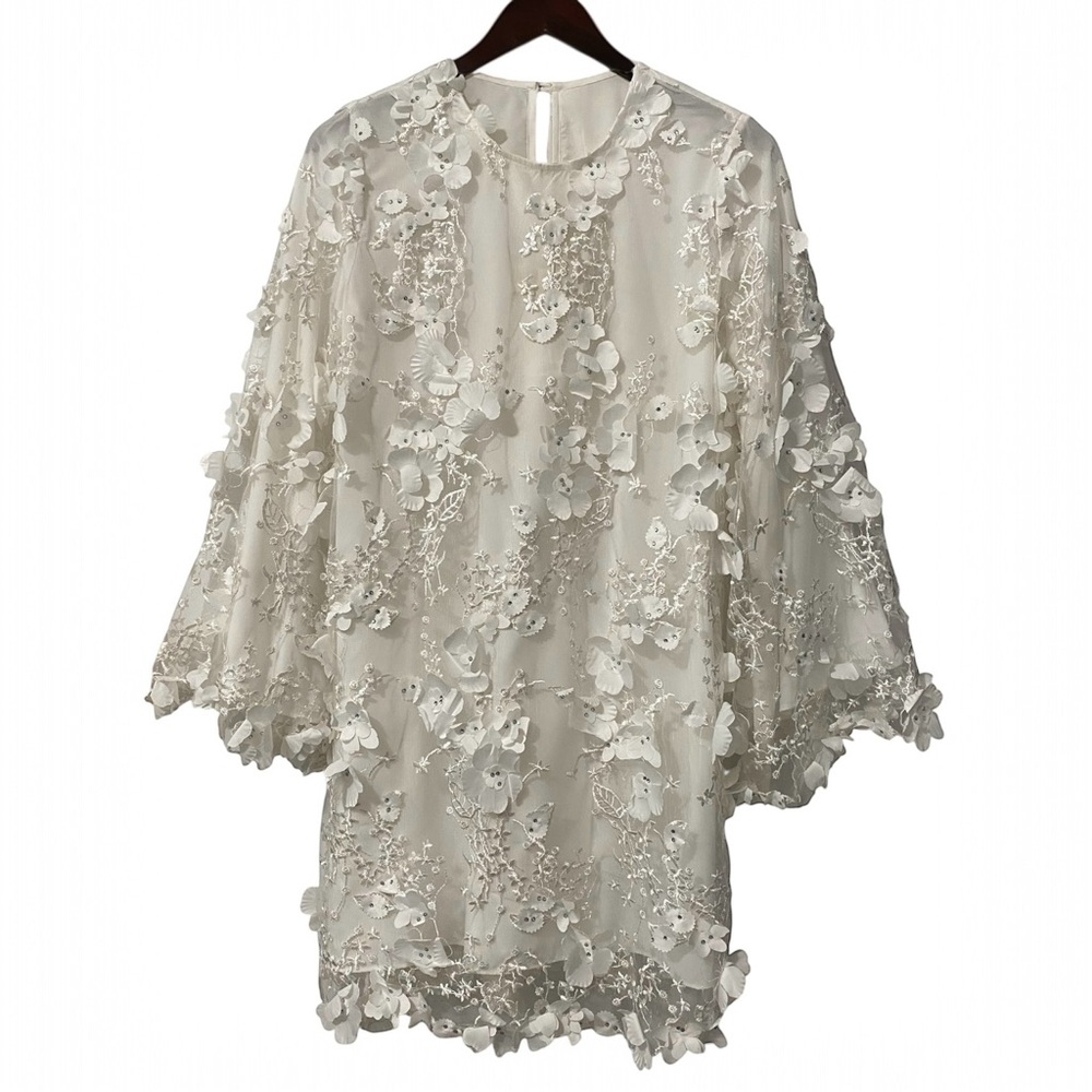 NWT Mestiza 3D Flora Lace Floral Embellished Dress Size S - Picture 5 of 8